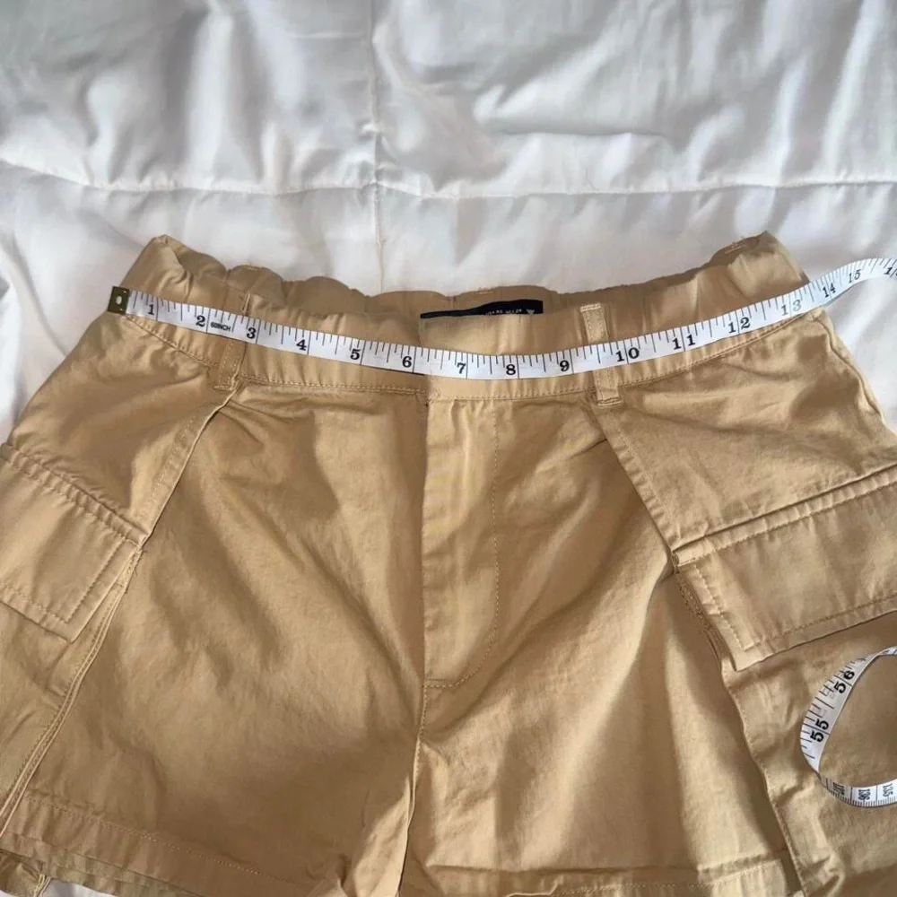 Zara Tan Cargo Bermuda Shorts